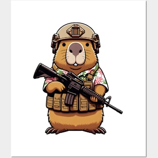 tactical capybara Posters and Art